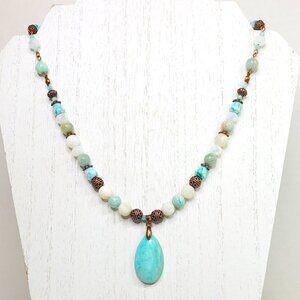 Amazonite and Crystal Necklace